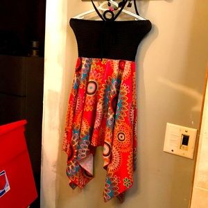 Durable silky strapless sundress